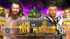Sami Zayn enfrentará JD McDonagh no Kickoff do WWE Crown Jewel