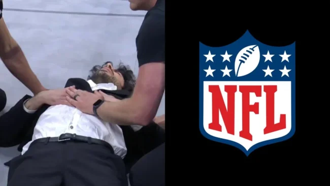 Tony Khan usa colar cervical durante Draft da NFL
