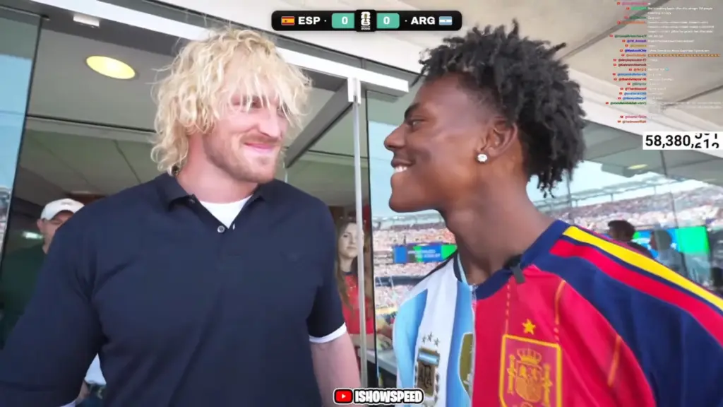 IShowSpeed Threatens Logan Paul During Argentina vs. Spain World Cup Final