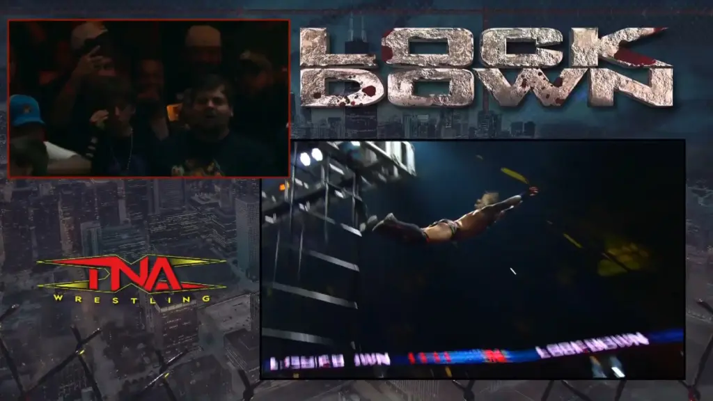 Jason Hotch Hits Insane Dive Off the Top of the Cage at TNA Lockdown