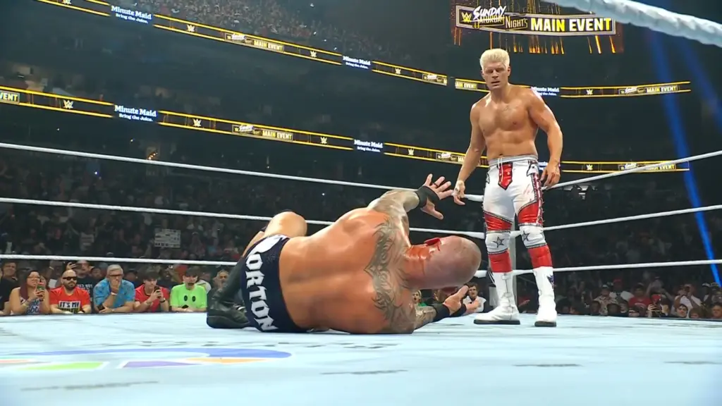 Randy Orton Beats Cody Rhodes After Low Blow at WWE Sunday Night’s Main Event